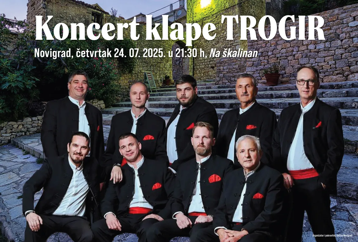 Koncert Klape Trogir na škalinan u Novigradu – 24. srpnja 2025.