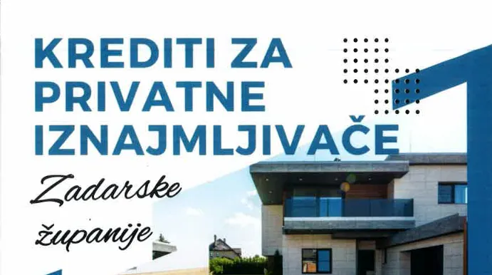 Javni poziv za podnošenje zahtjeva za subvenciju kamate sukladno Programu kreditiranja privatnih iznajmljivača na području Zadarske županije